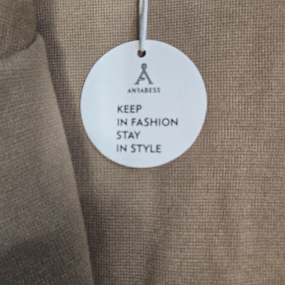 ANRABESS Women Size S, Camel Color Long Open Front Cardigan With Front Lapel NWT - Picture 2 of 11